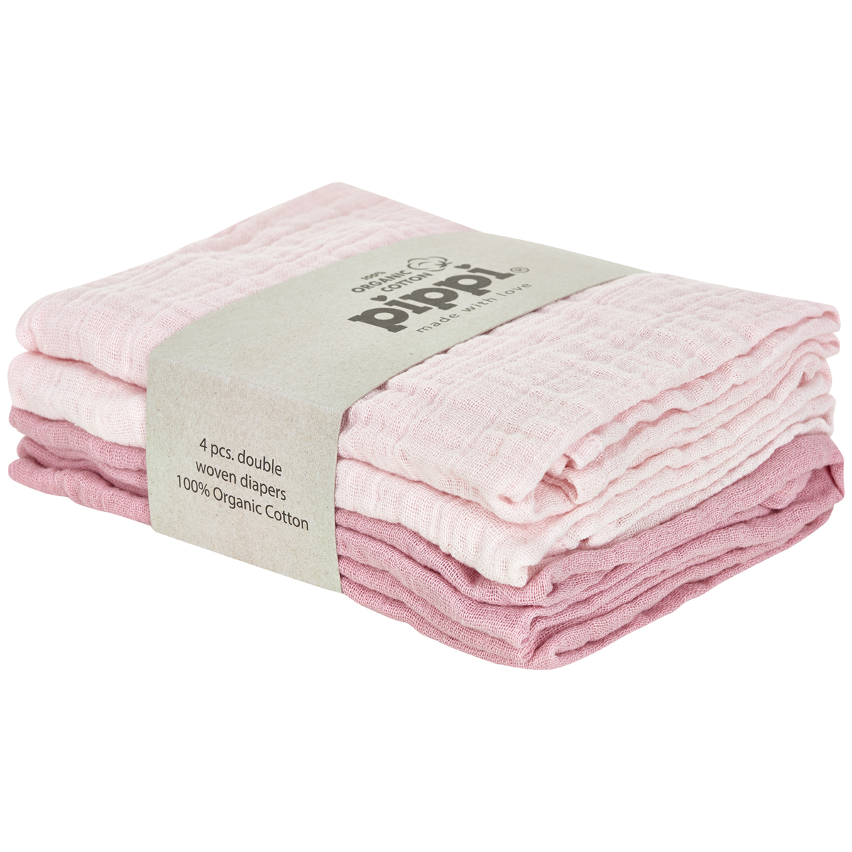 Pippi Muslinfilt 4-pack Shrinking Violet