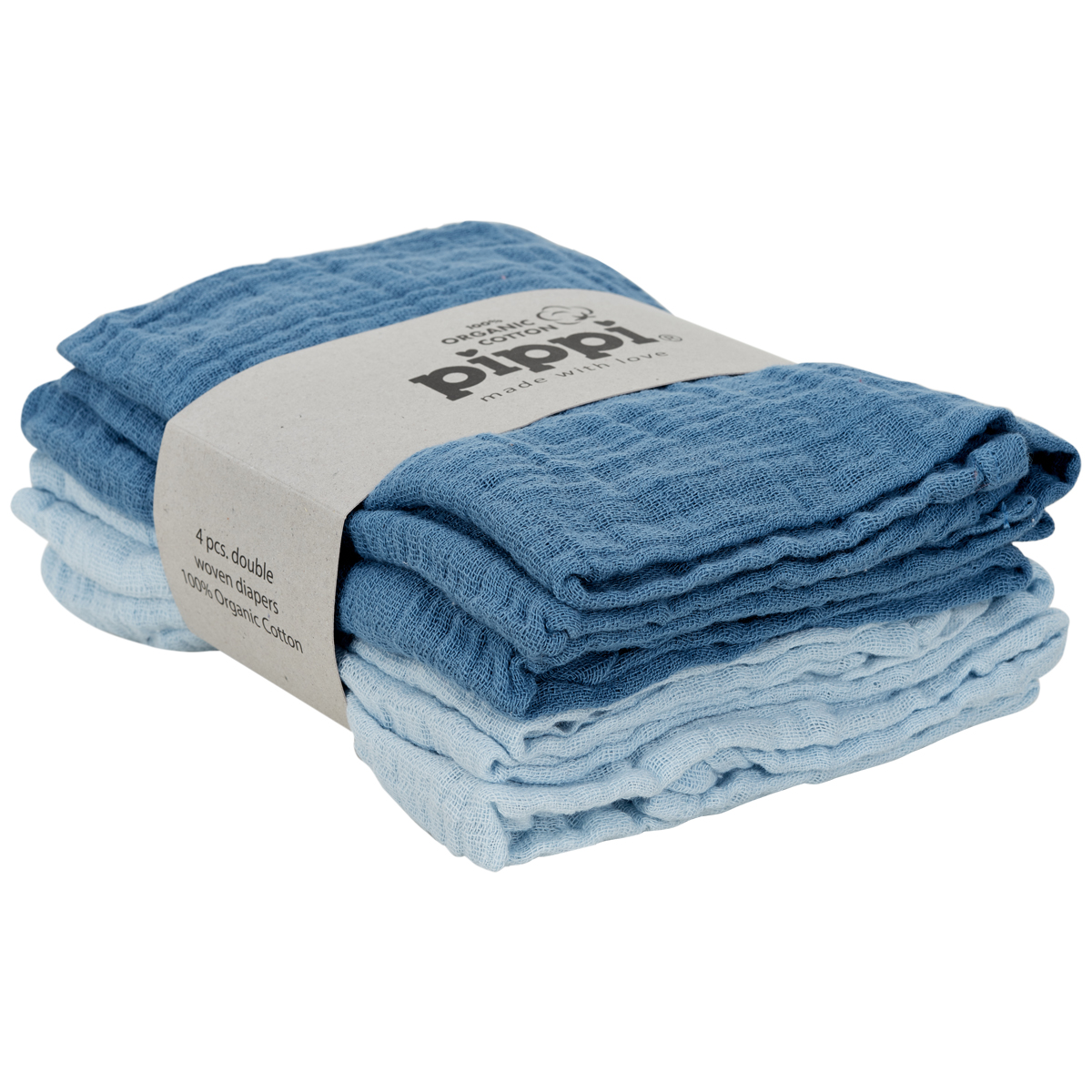 Pippi Muslinfilt 4-pack Chamomile Lawn Baby Blue