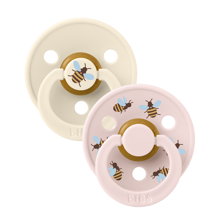 Napp Colour 2-Pack Bumblebee Latex - Ivory/Petal BIBS