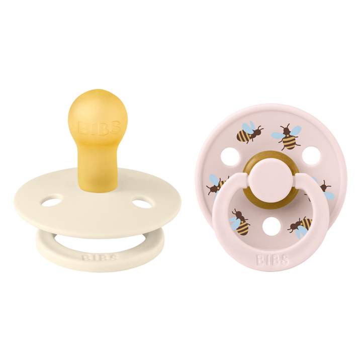 Napp Colour 2-Pack Bumblebee Latex - Ivory/Petal BIBS