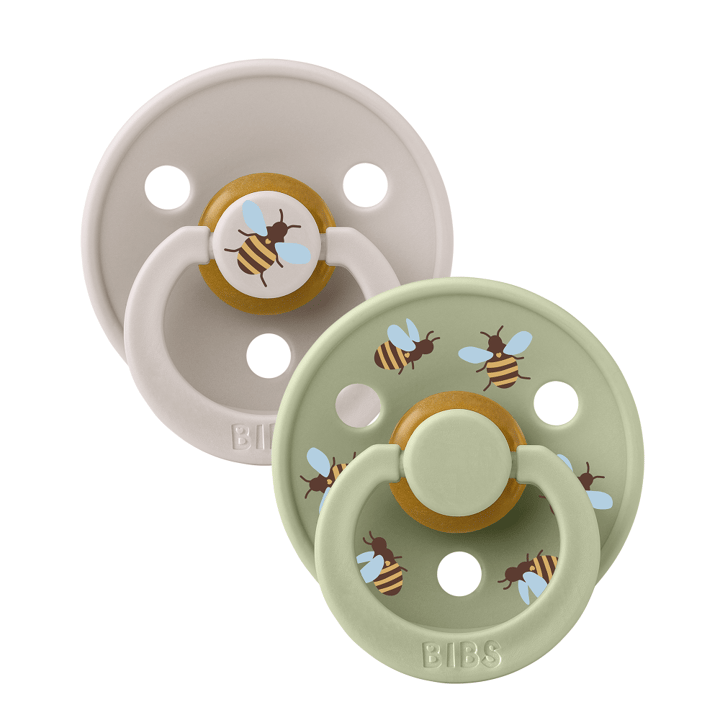 Napp Colour 2-Pack Bumblebee Latex - Mushroom/Sage BIBS