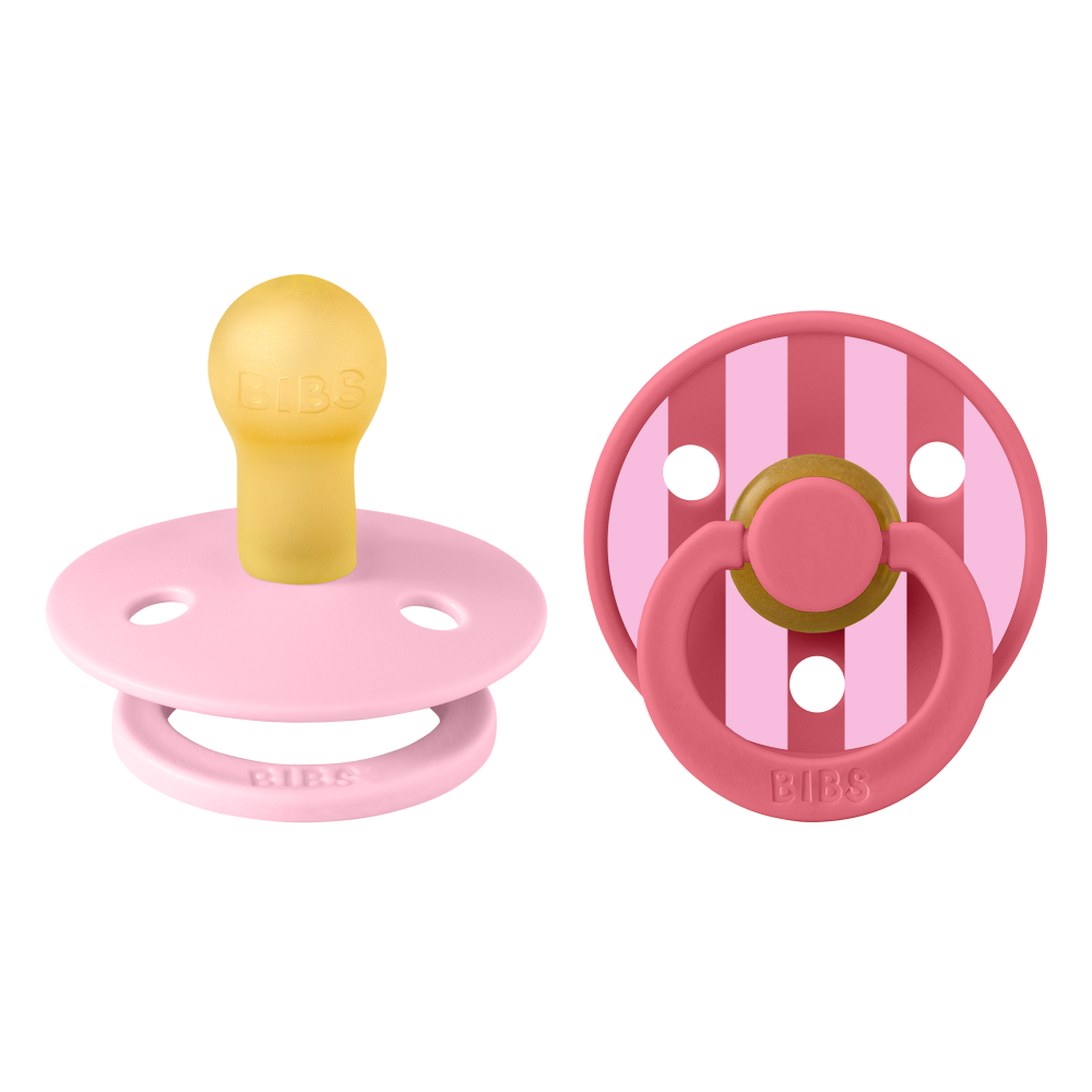 BIBS Napp Studio Colour 2-Pack Latex Baby Pink Coral Mix