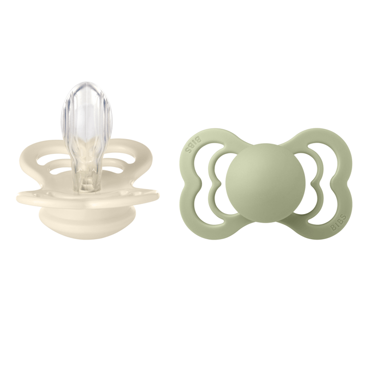 Napp Supreme 2-pack Silikon - Ivory/Sage BIBS