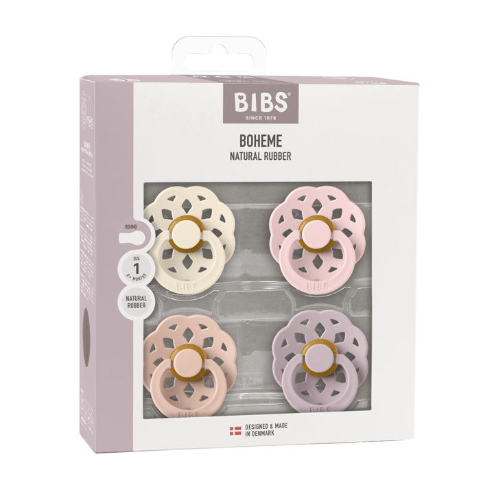 Nappar Boheme 4-Pack Latex - Ivory/Blush/Blossom/Dusk BIBS