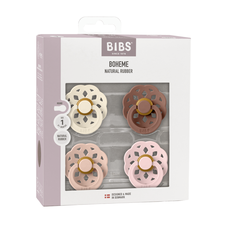 Nappar Boheme 4-Pack Latex - Ivory/Blush/Wood/Blossom BIBS