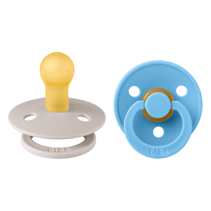 Napp Colour 2-pack Latex Rund - Mushroom/Breeze BIBS