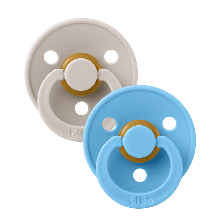 Napp Colour 2-pack Latex Rund - Mushroom/Breeze BIBS