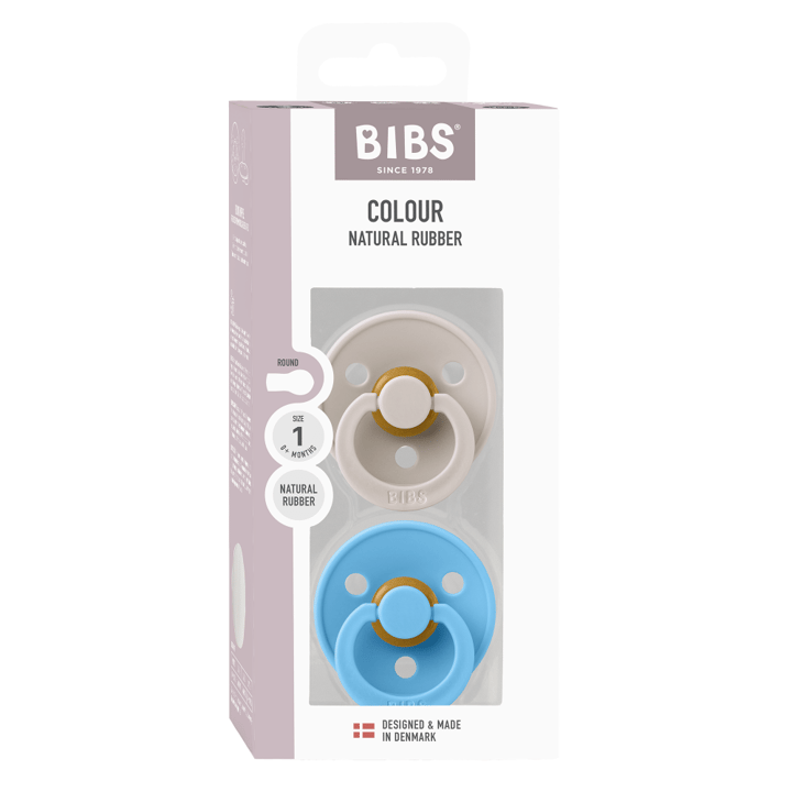 Napp Colour 2-pack Latex Rund - Mushroom/Breeze BIBS