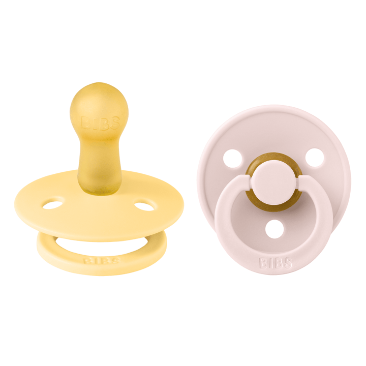 Napp Colour 2-pack Latex Rund - Pale Butter/Petal BIBS