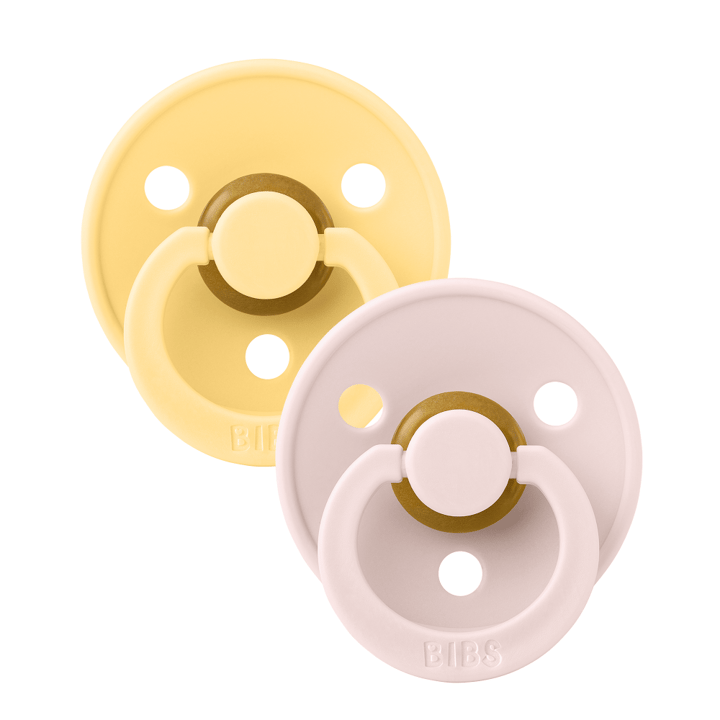 Napp Colour 2-pack Latex Rund - Pale Butter/Petal BIBS