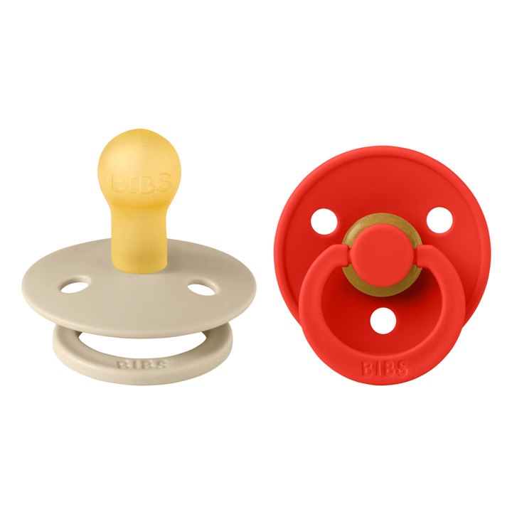 Napp Colour 2-pack Latex Rund - Vanilla/Candy Apple BIBS