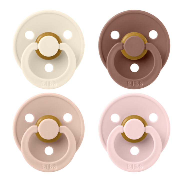 Nappar Colour 4-Pack Latex Rund - Ivory/Blush/Wood/Blossom BIBS