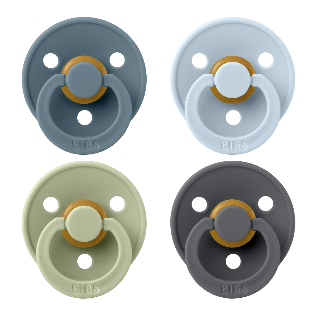 BIBS Nappar Colour 4-Pack Latex Rund Petrol/Sage/Baby Blue/Iron