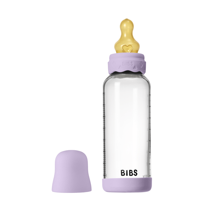 Nappflaska Glas Baby Latex Medium Slow Flow - Violet Sky BIBS