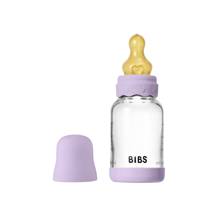 Nappflaska Glas Baby Latex Slow Flow - Violet Sky BIBS