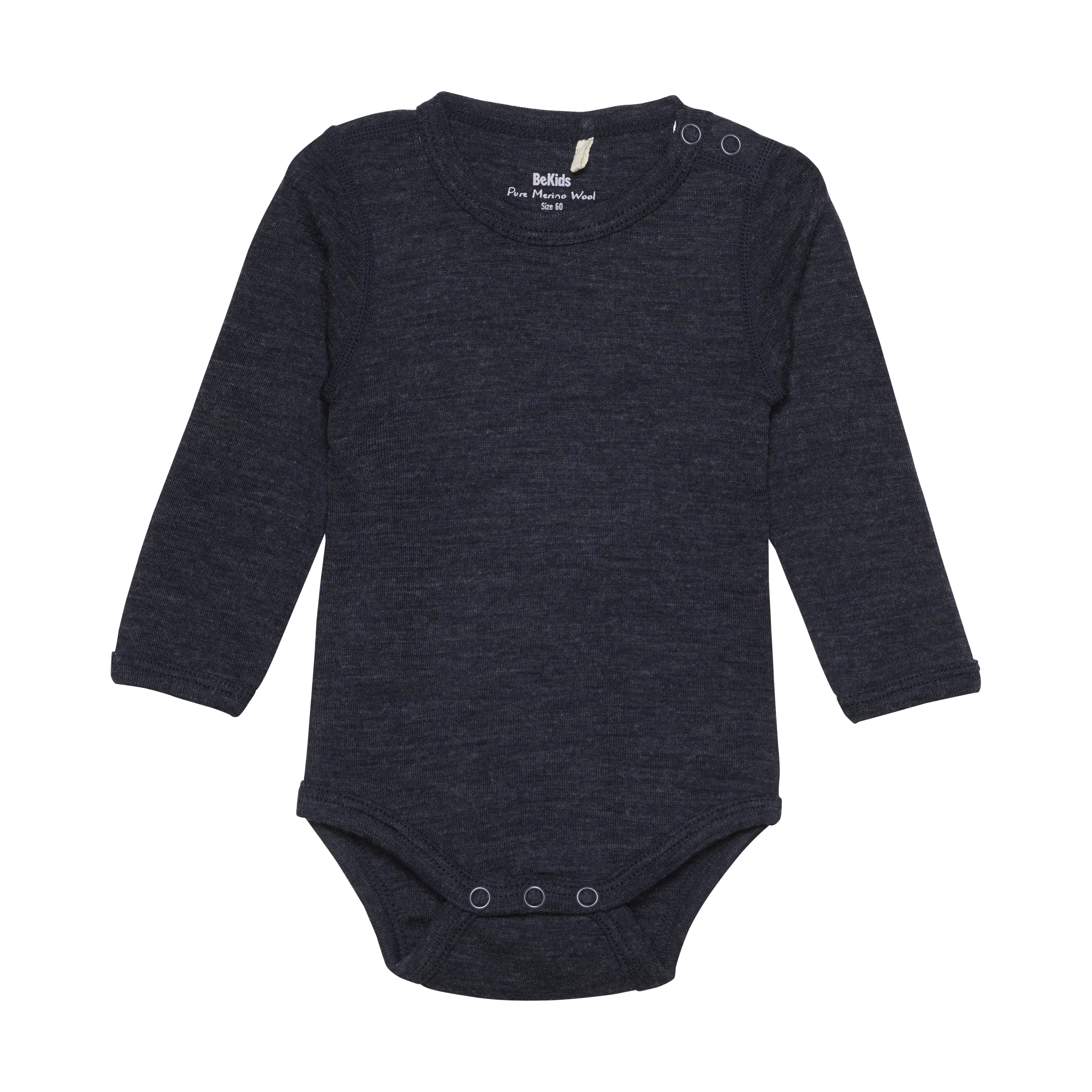 BeKids Långärmad Body Ull Sky Captain Melange