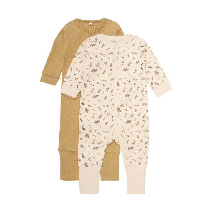 Långärmad Jumpsuit 2-pack - Bone Brown BeKids