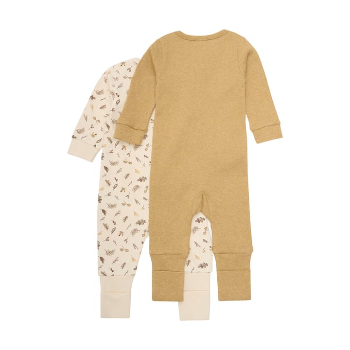 Långärmad Jumpsuit 2-pack - Bone Brown BeKids