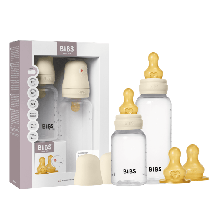 Grow and Flow Nappflaska Baby Latex Set 150ml/270ml - Ivory BIBS