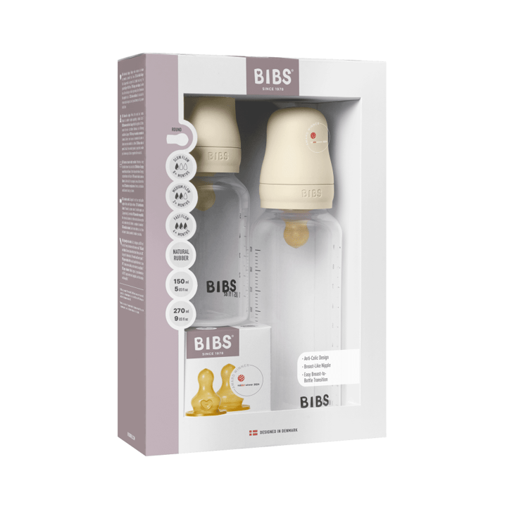 Grow and Flow Nappflaska Baby Latex Set 150ml/270ml - Ivory BIBS