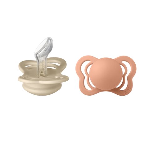 Product Image for BIBS  Napp Couture 2-pack silikon, Vanilla/Peach - BabyWorld