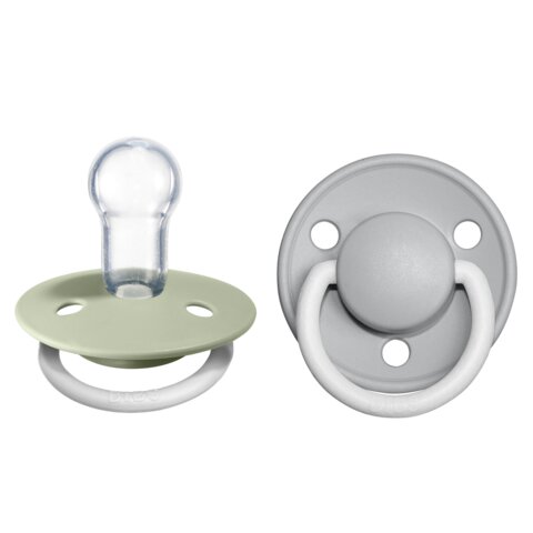 BIBS Napp De Lux 2-pack silikon Sage/Cloud Night