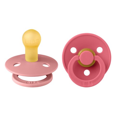 Product Image for BIBS  Napp Colour 2-pack Latex Rund, Dusty Pink/Coral - BabyWorld