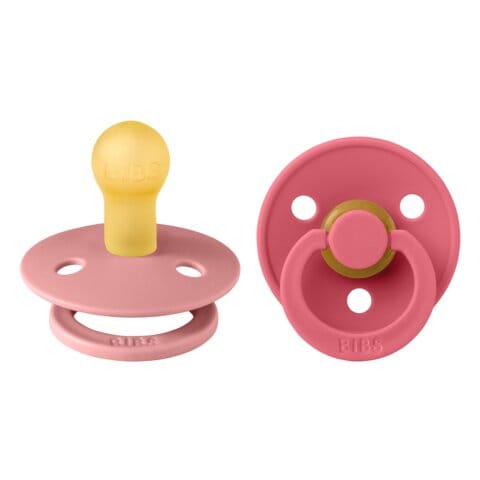 Napp Colour 2-pack Latex Rund - Dusty Pink/Coral BIBS