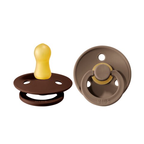 BIBS Napp Colour 2-pack Latex Rund Mocha/Dark Oak