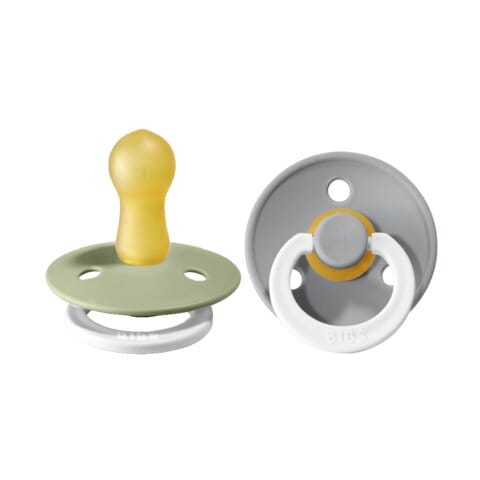 Napp Colour 2-pack Latex Rund night - Sage/Cloud BIBS