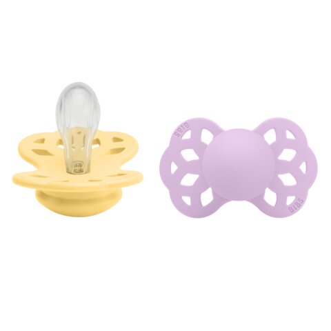 Product Image for BIBS Nappar Infinity 2-pack Silikon symmetrisk, Butter/Violet Sky - BabyWorld