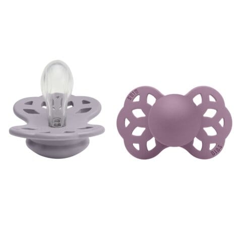 Nappar Infinity 2-pack Silikon symmetrisk - Fossil Grey/Mauve BIBS