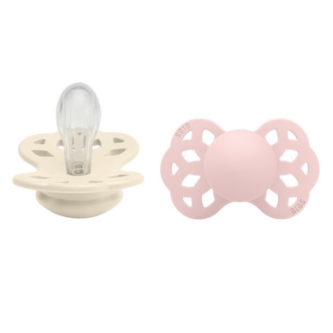 BIBS Nappar Infinity 2-pack Silikon symmetrisk Ivory/Blossom