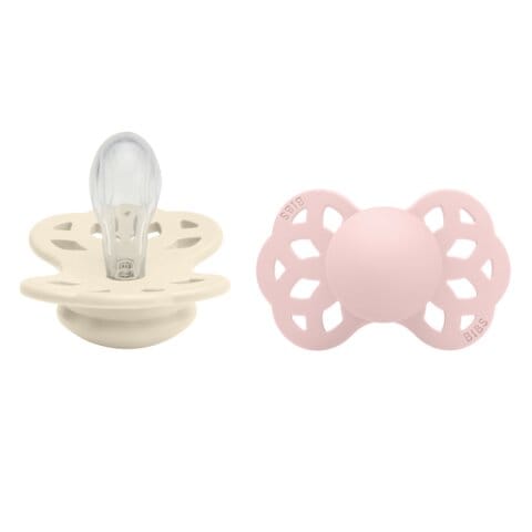 Nappar Infinity 2-pack Silikon symmetrisk - Ivory/Blossom BIBS