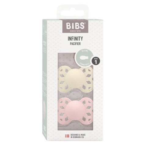Nappar Infinity 2-pack Silikon symmetrisk - Ivory/Blossom BIBS