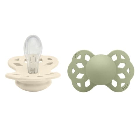 Nappar Infinity 2-pack Silikon symmetrisk - Ivory/Sage BIBS