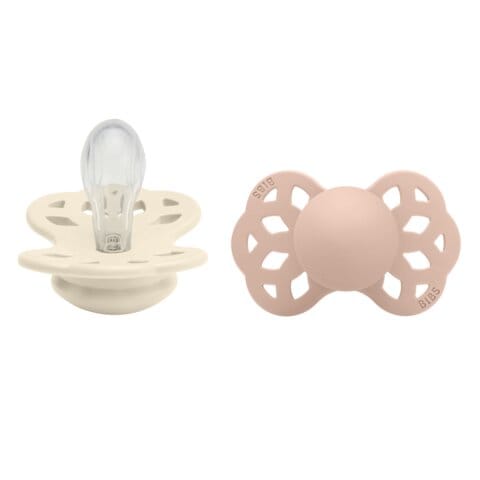 Nappar Infinity 2-pack Silikon symmetrisk - Ivory/Blush