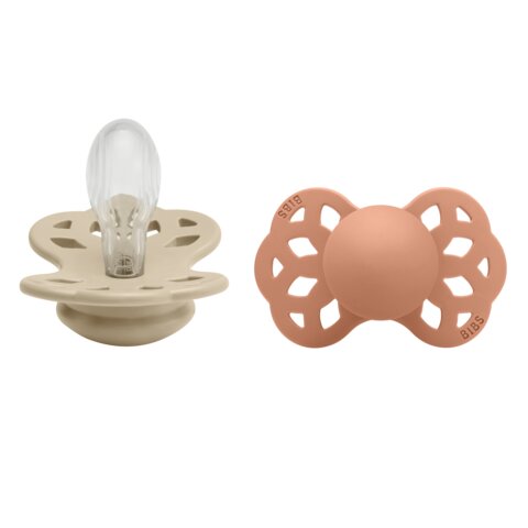 Product Image for BIBS  Nappar Infinity 2-pack Silikon symmetrisk, Vanilla/Peach - BabyWorld