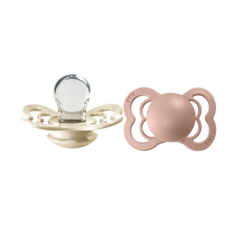 Nappar Supreme 2-pack Silikon symmetrisk - Ivory/Blush BIBS