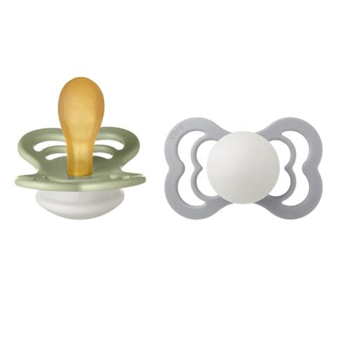 Nappar Supreme Glow 2-pack Latex symmetrisk - Sage/Cloud BIBS