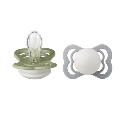 Nappar Supreme Glow 2-pack Silikon symmetrisk - Sage/Cloud BIBS