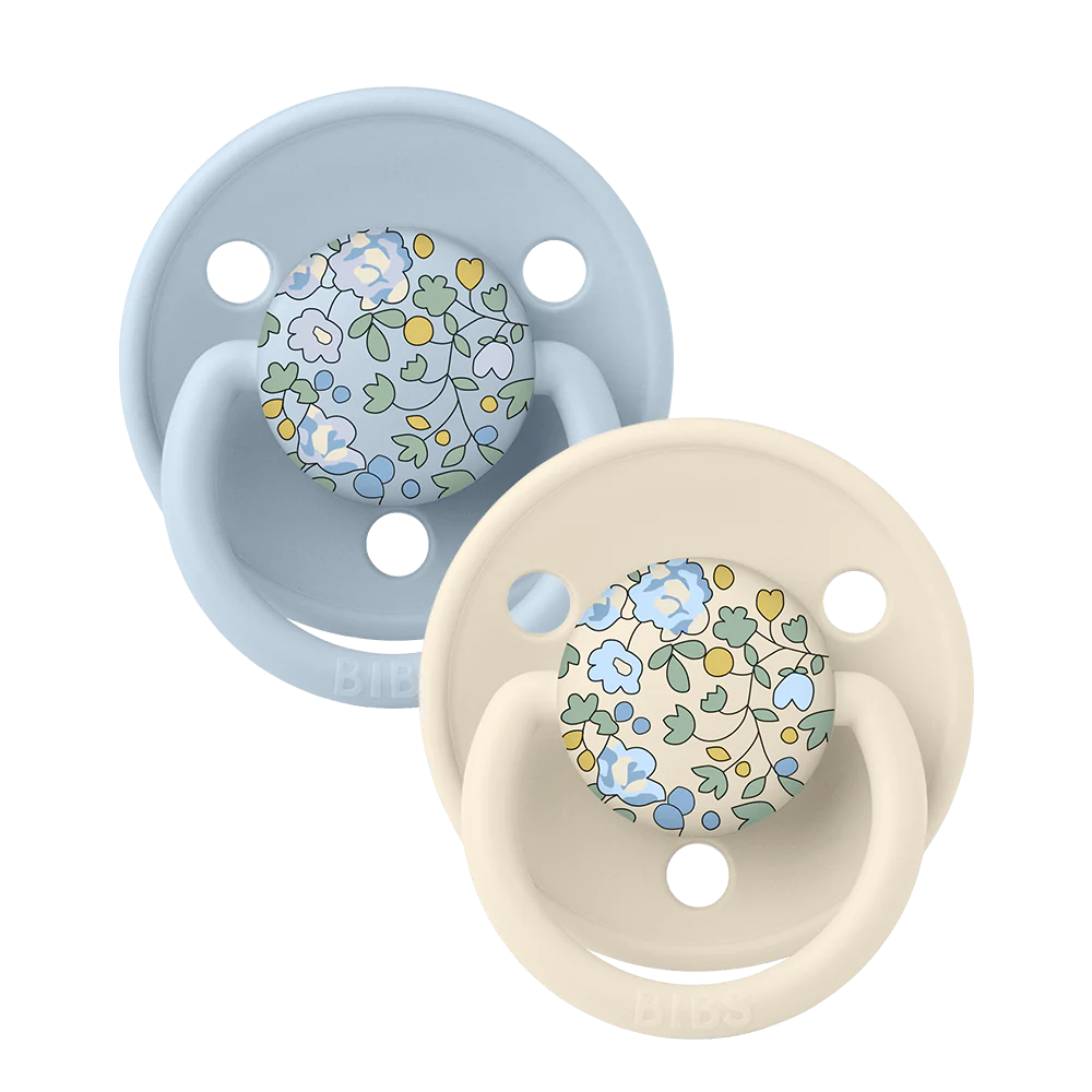 BIBS X LIBERTY De Lux 2-pack Silikon Eloise Baby Blue Mix
