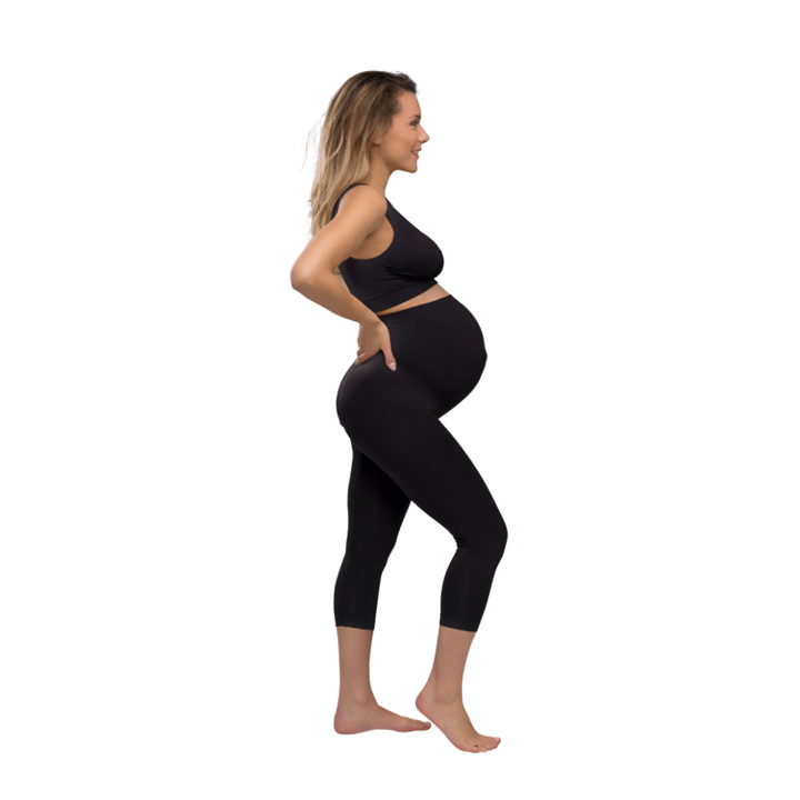 Graviditetsleggings 3/4 Med Stöd - Svart Carriwell