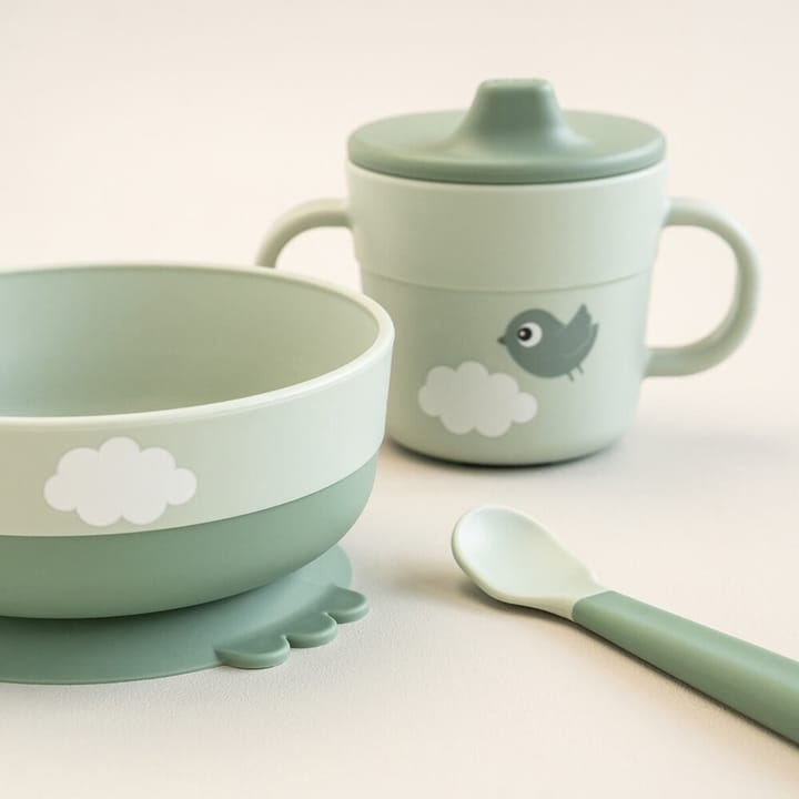 Bestickset Happy Clouds - Green Done By Deer