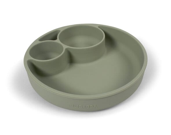 Indelad Tallrik Silikon - Green Filibabba