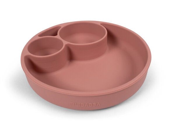 Filibabba Indelad Tallrik Silikon Rose