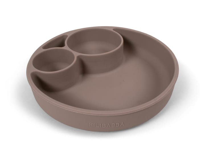 Indelad Tallrik Silikon - Warm Grey Filibabba