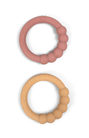 Filibabba Silikonbitring 2-pack Vintage Rose