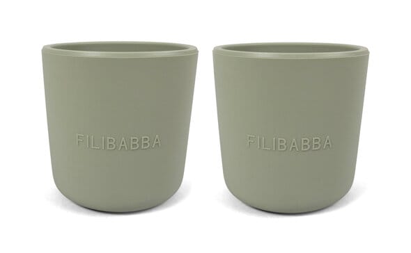 Silikonmugg 2-pack - Green Filibabba