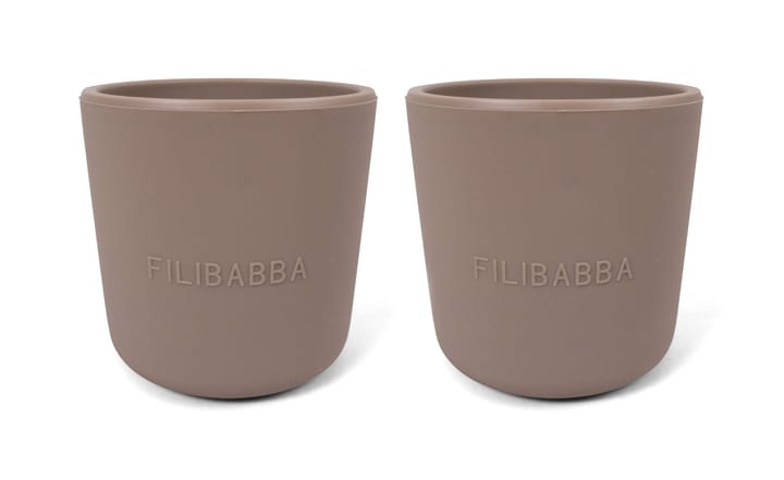 Silikonmugg 2-pack - Warm Grey Filibabba